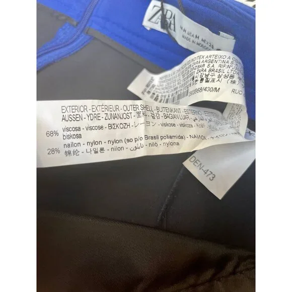 NWT ZARA MINI SKIRT WITH POCKETS Ink blue Medium - Picture 5 of 10